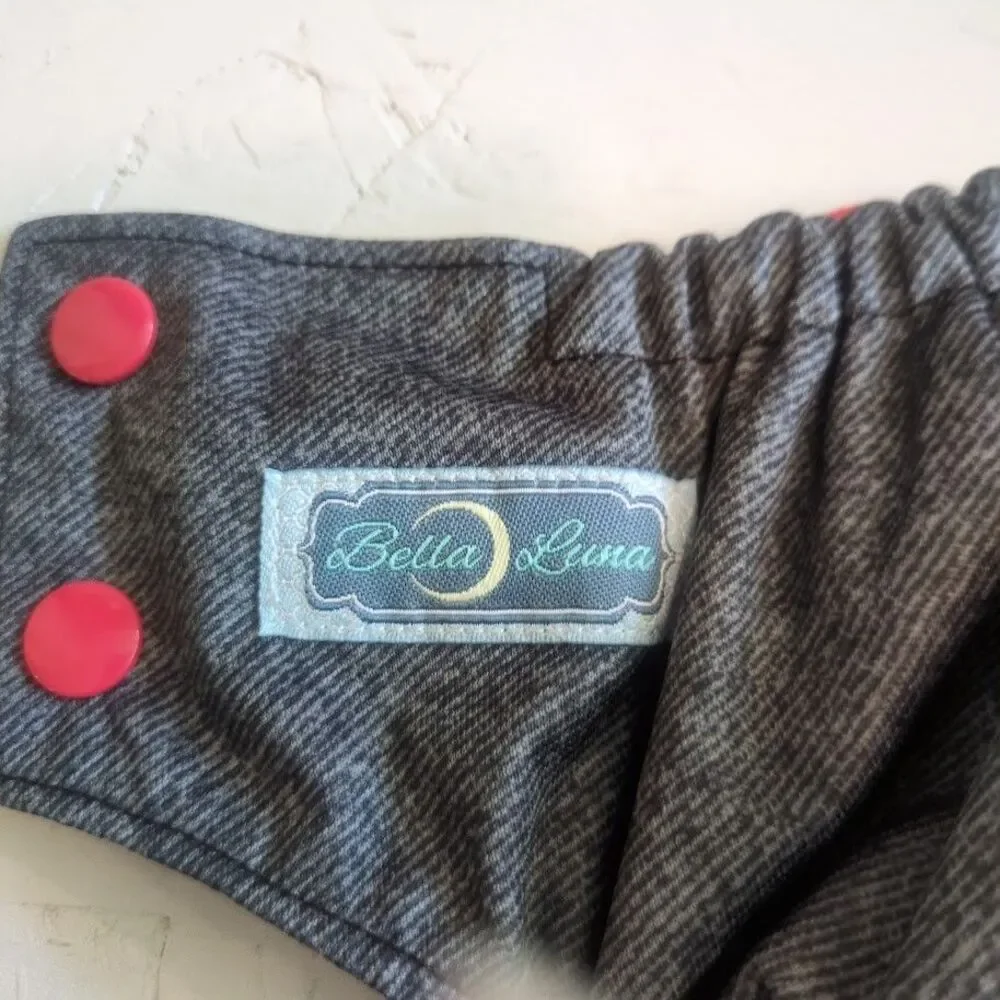 Bella Luna Pocket Cloth Diaper Small Black Red No Insert